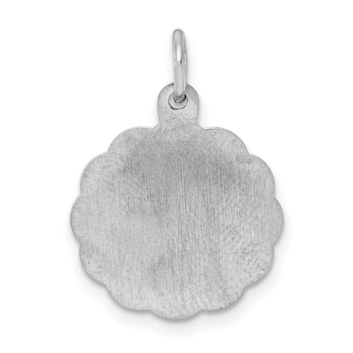 Sterling Silver Pendant with Scalloped Edge and Couple Silhouette, Romantic Keepsake Jewelry