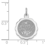 Sterling Silver Pendant with Scalloped Edge and Couple Silhouette, Romantic Keepsake Jewelry