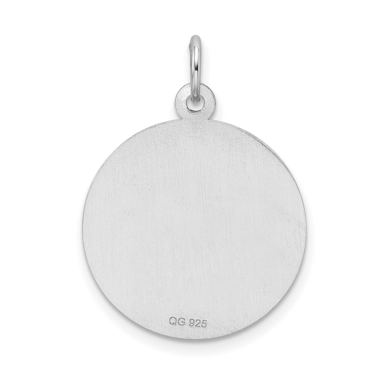 Sterling Silver Happy Anniversary Pendant with Geometric Border and Romantic Theme