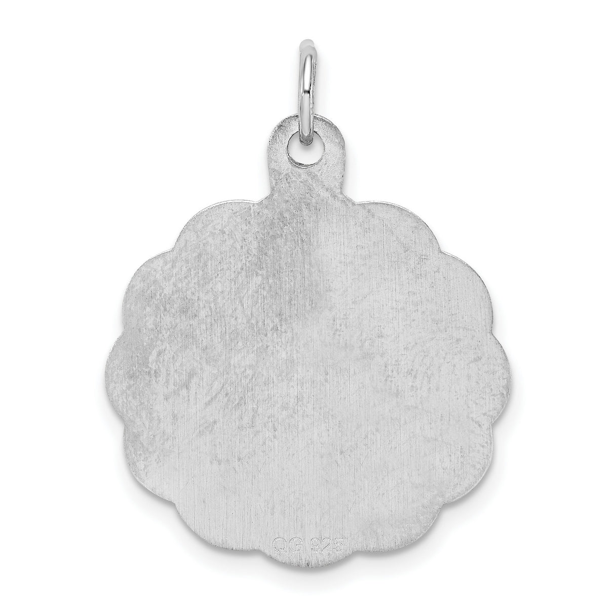 Sterling Silver 25th Wedding Anniversary Pendant, Script Disc Charm, Milestone Love