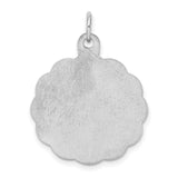 Sterling Silver 25th Wedding Anniversary Pendant, Script Disc Charm, Milestone Love