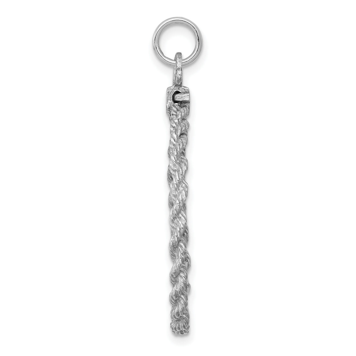 Sterling Silver 25th Anniversary Pendant with Twisted Rope Border and Etched Disc Charm