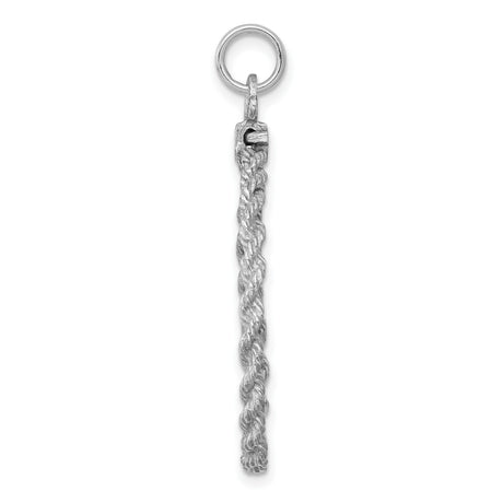 Sterling Silver 25th Anniversary Pendant with Twisted Rope Border and Etched Disc Charm