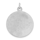 Sterling Silver Anniversary Pendant with Geometric Border, Round Medallion Design