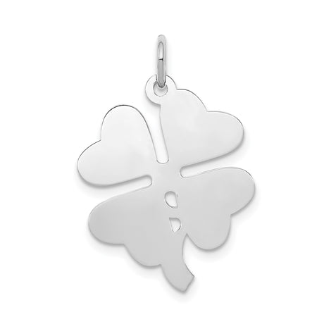 Sterling Silver Four Leaf Clover Pendant with Heart Shaped Leaves, Irish Lucky Charm