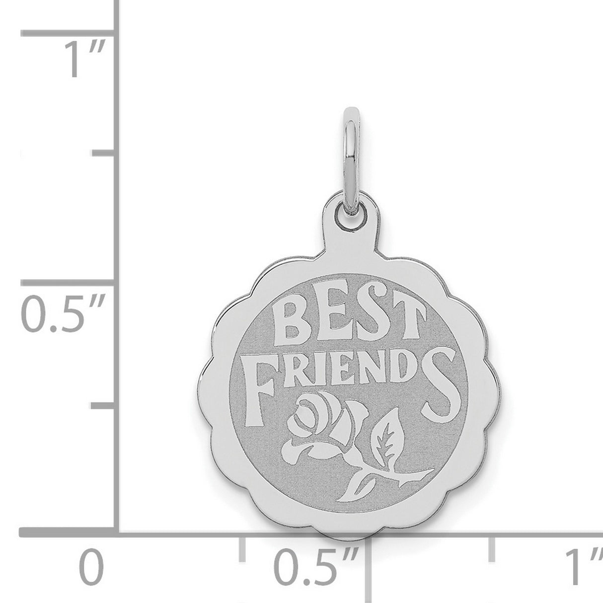 Best Friends Disc Charm Pendant in Real 925 Sterling Silver