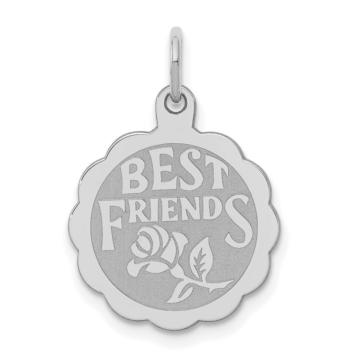 Best Friends Disc Charm Pendant in Real 925 Sterling Silver