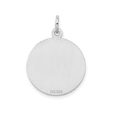 Sterling Silver Friendship Pendant with Brushed Center and Polished Edge