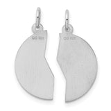 2-piece Best Friend Disc Charm Pendant in Real 925 Sterling Silver