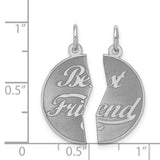 2-piece Best Friend Disc Charm Pendant in Real 925 Sterling Silver
