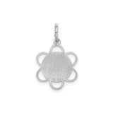 My Confirmation Words and Dove Flower Border Disc Charm Pendant in Real 925 Sterling Silver
