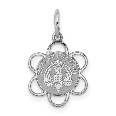 Sterling Silver Confirmation Pendant with Dove and My Confirmation Engraving, Christian Charm