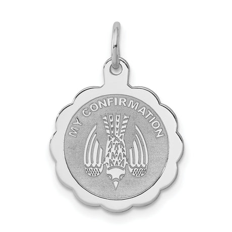 Sterling Silver Confirmation Pendant with Descending Dove Symbol of Holy Spirit and Faith