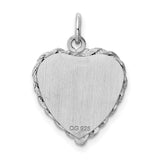 Baptism Disc Charm Pendant in Real 925 Sterling Silver