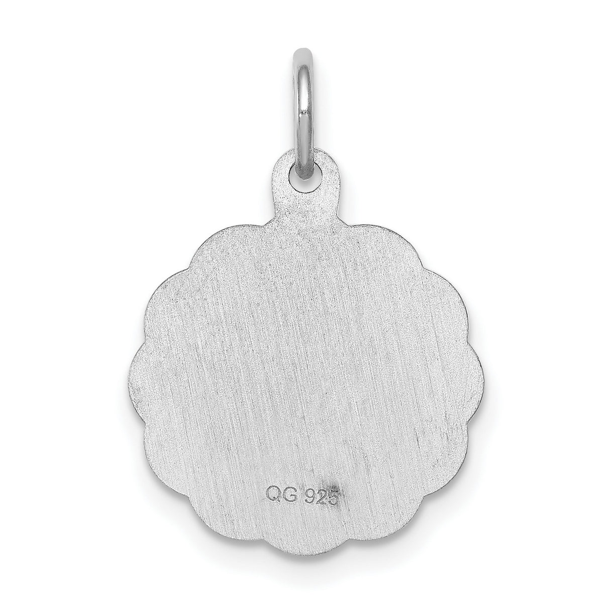 Confirmation Word and Latin Cross Faceted Disc Charm Pendant in Real 925 Sterling Silver