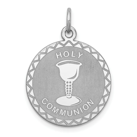 Sterling Silver Holy Communion Pendant with Chalice Engraving, Catholic Medal for Boys or Girls