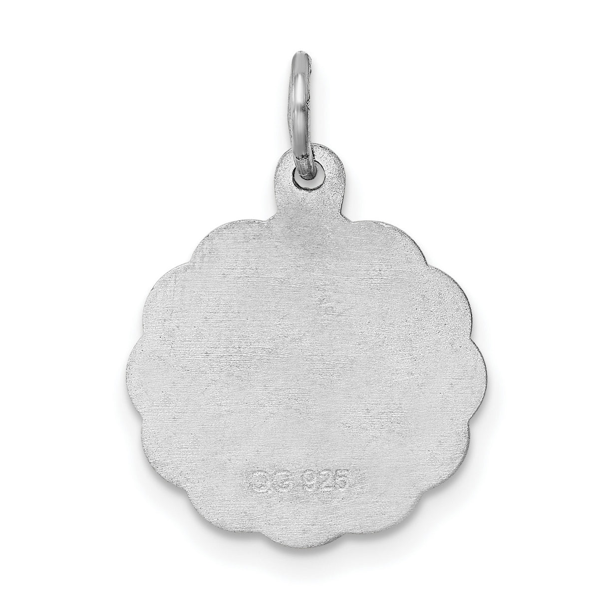 Baptism Disc Charm Pendant in Real 925 Sterling Silver
