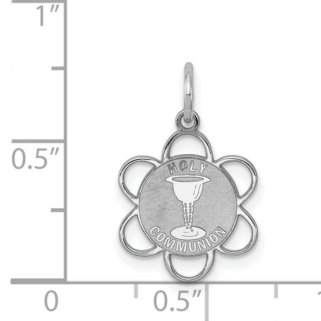 Sterling Silver Communion Pendant with Chalice Symbol, Catholic Religious Medal Charm