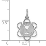 Sterling Silver Communion Pendant with Chalice Symbol, Catholic Religious Medal Charm