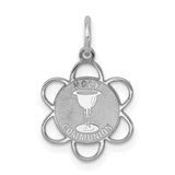 Sterling Silver Communion Pendant with Chalice Symbol, Catholic Religious Medal Charm