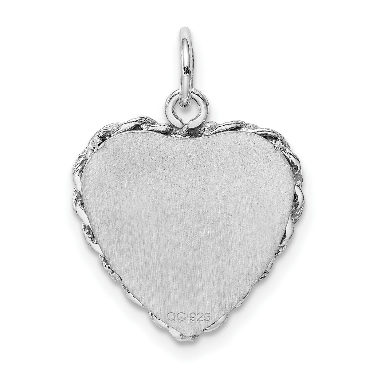 Holy Communion Words And Cup Heart Shaped Charm Pendant in Real 925 Sterling Silver