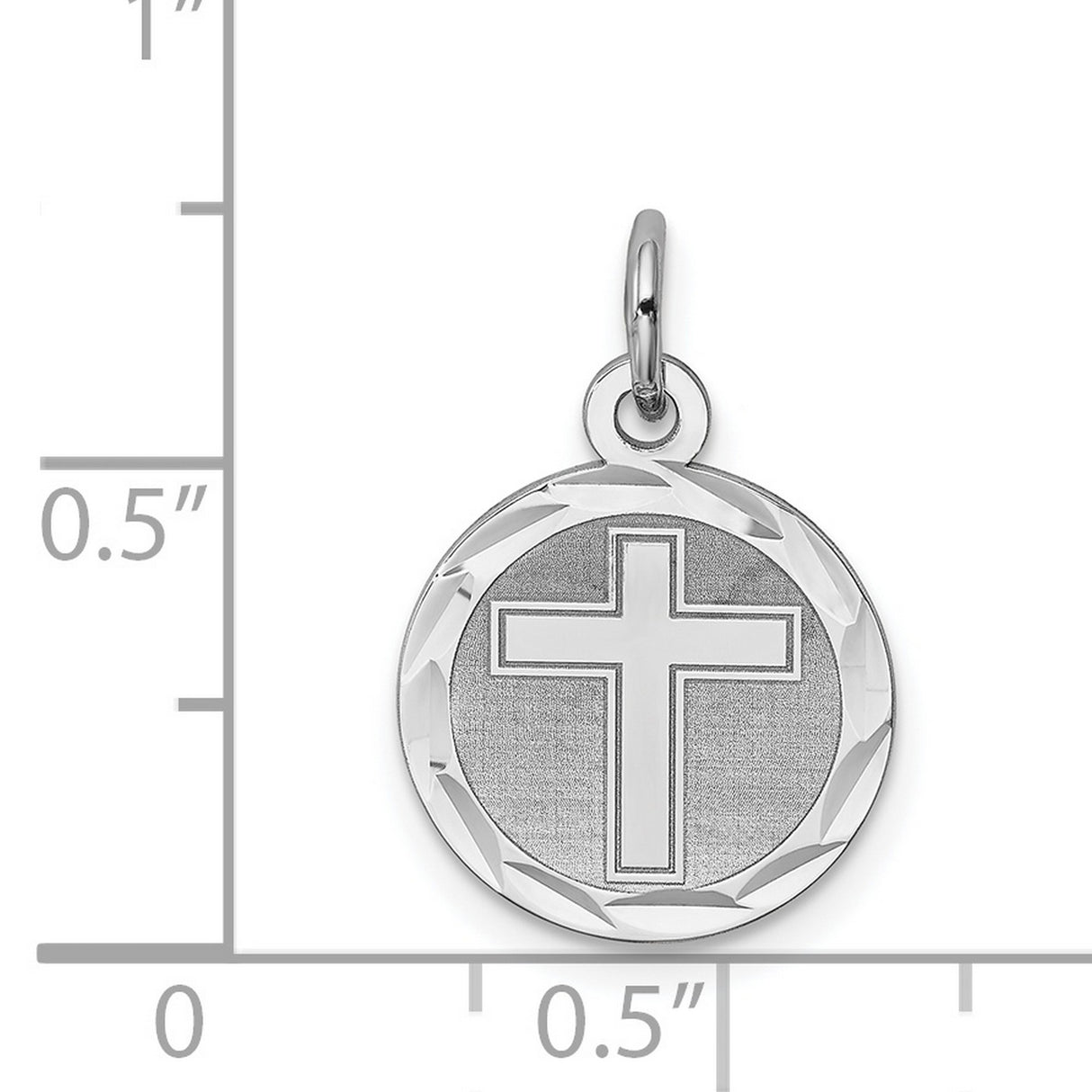 Cross Disc Charm Pendant in Real 925 Sterling Silver