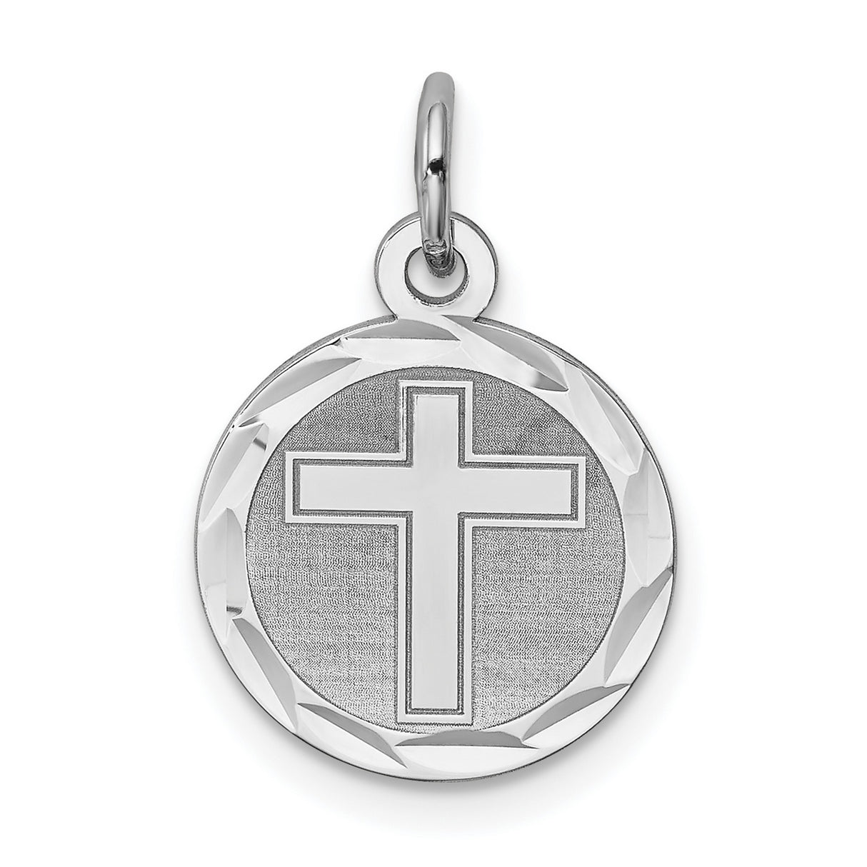 Cross Disc Charm Pendant in Real 925 Sterling Silver