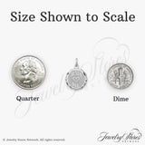 Jesus Loves Me Disc Charm Pendant in Real 925 Sterling Silver