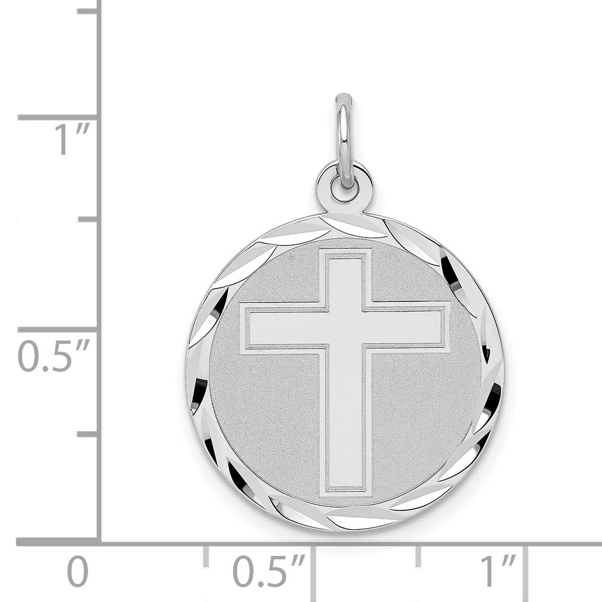 Cross Disc Charm Pendant in Real 925 Sterling Silver