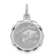 Graduation Day Words with Cap on Round Faceted Charm Pendant in Real 925 Sterling Silver