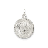 Sterling Silver Viking Pendant with Round Dome Shield and Norse Warrior Design