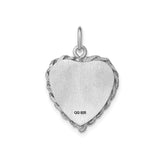 Sterling Silver Heart Pendant with Graduation Cap and Diploma Design for Women