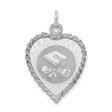 Sterling Silver Graduation Pendant with Heart Shape, Cap and Diploma Design for Women