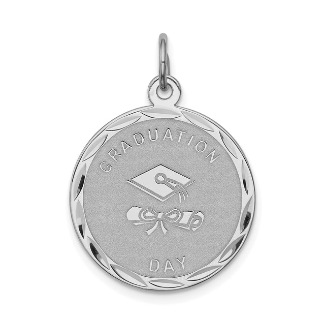 Sterling Silver Graduation Pendant with Cap and Diploma Design, Unisex Academic Charm