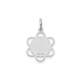 Sterling Silver Sweet 16 Pendant Charm with Heart and Flower Design for Teen Girls