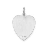 Sterling Silver Heart Pendant with Sweet 16 Engraving, Ornate Border, Teen Girl