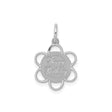 Sterling Silver Flower Pendant with Happy Birthday Message, Floral Design Charm for Women