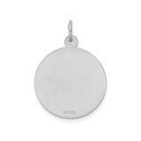 Sterling Silver Pendant with Happy Birthday Engraving and Geometric Border Design