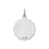 Sterling Silver Scalloped Pendant with Stork and Baby, Its a Boy, Maternity Jewelry Charm