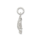 Sterling Silver Crab Pendant Charm with Detailed Claws, Nautical Ocean Theme