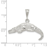 Sterling Silver Alligator Pendant, Detailed Reptile Design, Animal Totem Jewelry for Men and Women