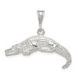 Sterling Silver Alligator Pendant, Detailed Reptile Design, Animal Totem Jewelry for Men and Women