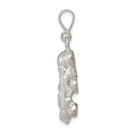 Sterling Silver Octopus Pendant with Tentacle Design, Nautical Marine Animal Charm