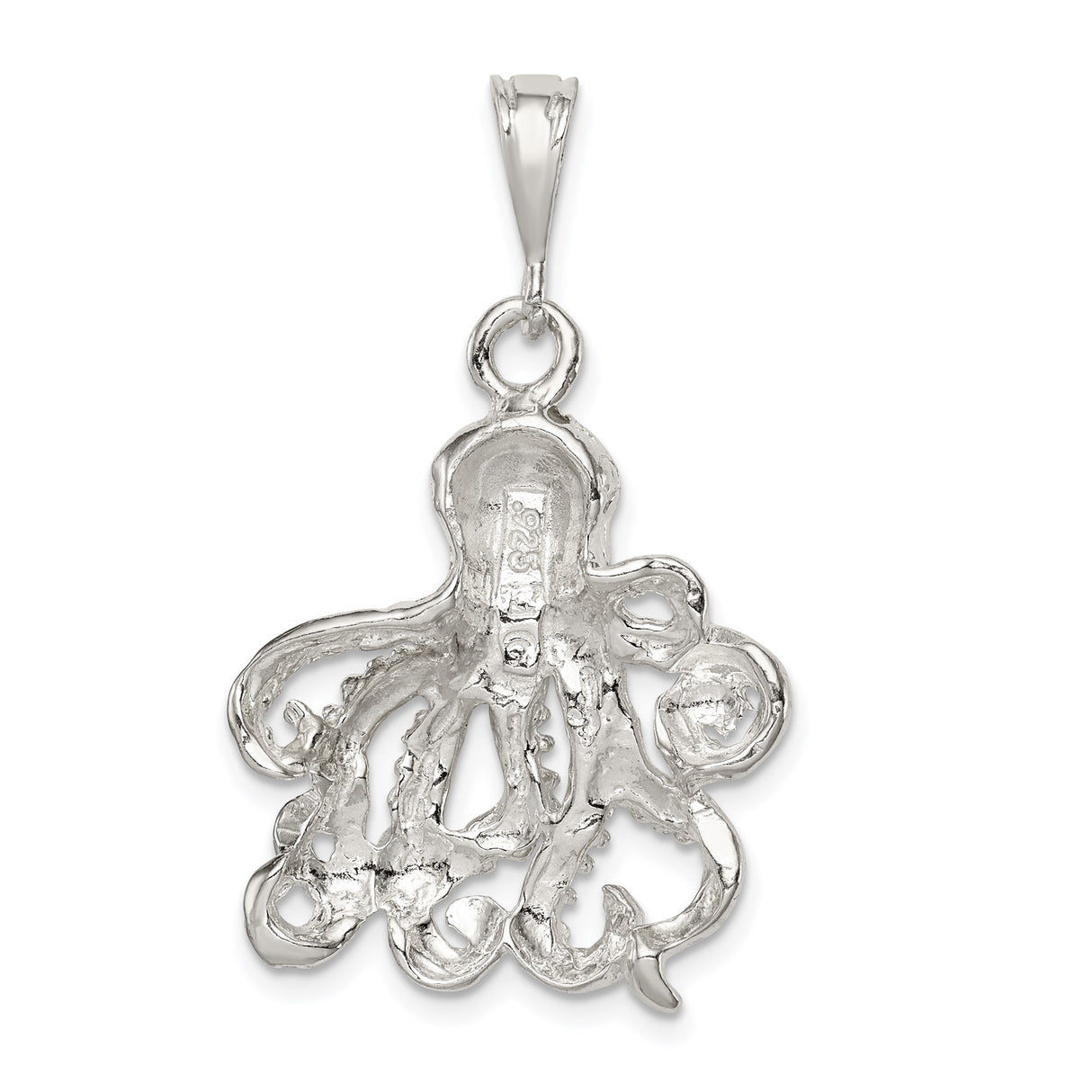 Sterling Silver Octopus Pendant with Tentacle Design, Nautical Marine Animal Charm