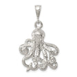 Sterling Silver Octopus Pendant with Tentacle Design, Nautical Marine Animal Charm