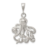 Sterling Silver Octopus Pendant with Tentacle Design, Nautical Marine Animal Charm