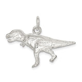Sterling Silver T-Rex Pendant Charm, Realistic 3D Dinosaur Figure, Unisex Prehistoric Jewelry