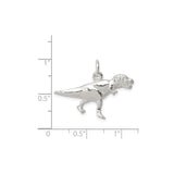 Sterling Silver T-Rex Pendant Charm, Realistic 3D Dinosaur Figure, Unisex Prehistoric Jewelry
