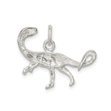 Sterling Silver Dinosaur Pendant with Realistic Sauropod Design, Polished Finish, Unisex Jewelry