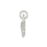 Sterling Silver Elephant Pendant Charm with Raised Trunk Symbolizing Luck and Wisdom
